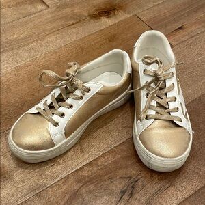 MIA gold and white star sneakers